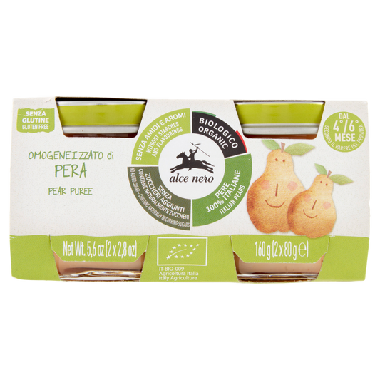 ALCENERO OMOGENEIZZATO ALLA PERA ORGANIC 80gX2 (6 in a box)