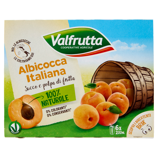 VALFRUTTA NETTARE ALBICOCCA 200ml X6 (4 in a box)