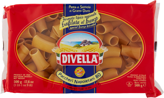 DIVELLA SPECIALITA' REGIONALI PACCHERI NAPOLETANI 500g (12 in a box)available from our italian retail store