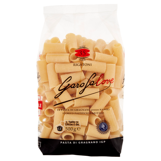 GAROFALO PASTA DI SEMOLA RIGATONI 500g (16 in a box)available from our italian retail store