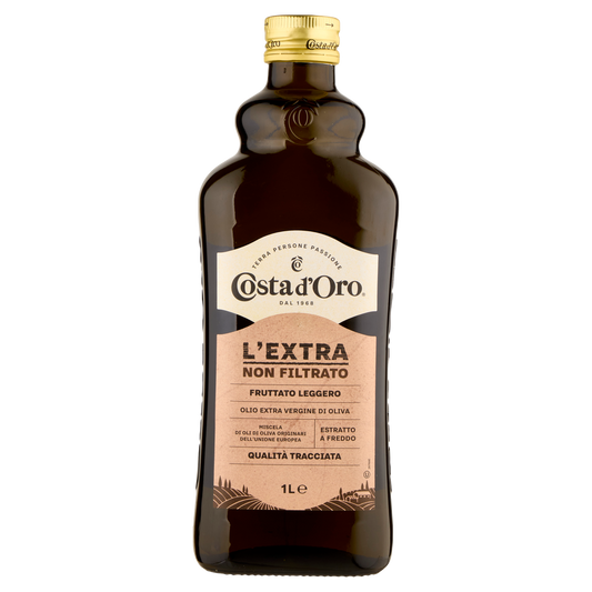 COSTADORO OLIO EXTRAVERGINE DI OLIVA INTEGRALE 1lt (8 in a box)available from our retail store in italy