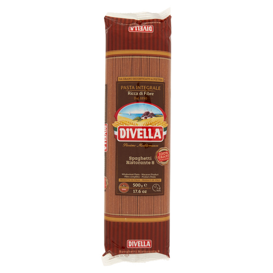 DIVELLA SPAGHETTI INTEGRALI 500g (24 in a box)available from our italian retail store