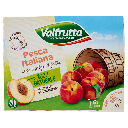 VALFRUTTA NETTARE PESCA 200ml X6 (4 in a box)