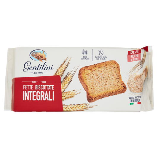 GENTILINI FETTE BISCOTTATE INTEGRALI 175g (12 in a box)available from our italian retail store