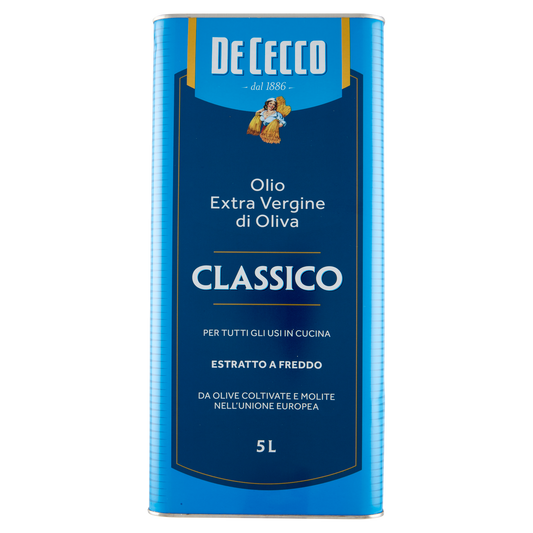 DE CECCO OLIO EXTRAVERGINE DI OLIVA 5lt (2 in a box)available from our italian retail store