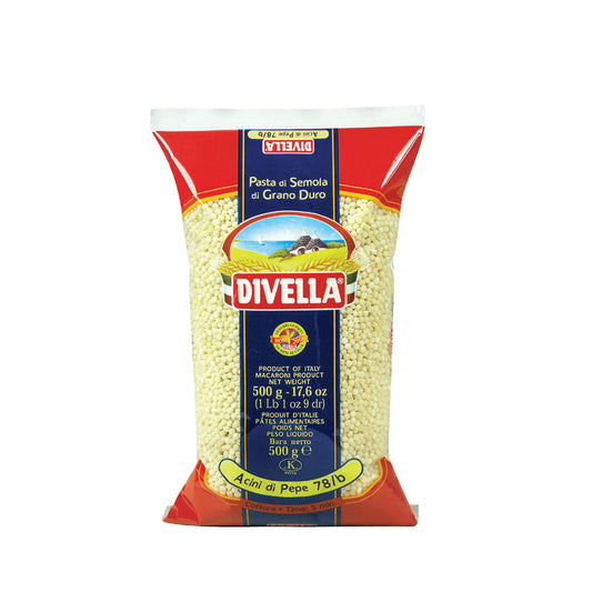 DIVELLA PASTINA ACINI DI PEPE 500g (24 in a box)available from our italian retail store