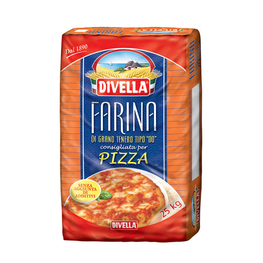 DIVELLA FARINA PIZZA ROSSA 25kg (single bag)available from our italian retail store