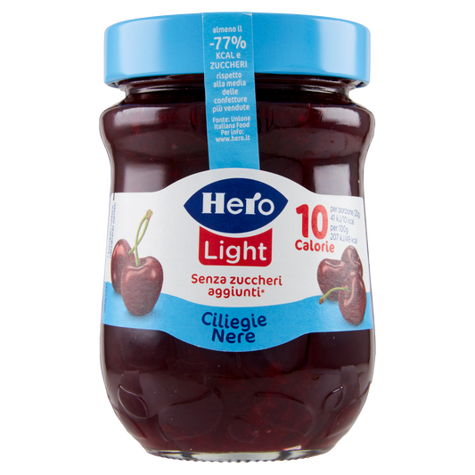 HERO  LIGHT CILIEGE NERE no added sugar 240g (8 in a box)