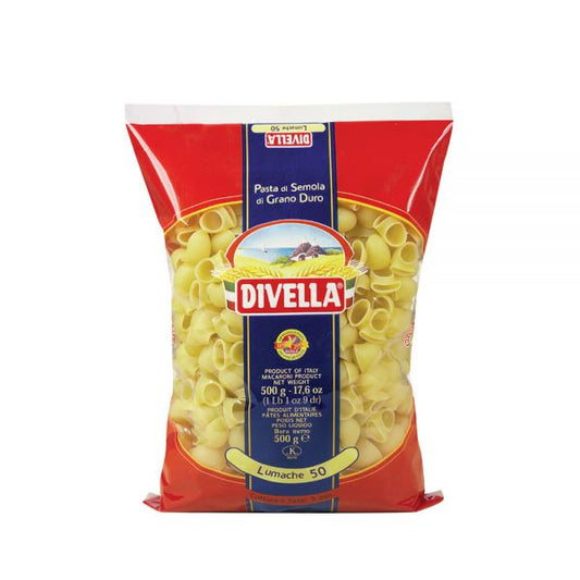 DIVELLA PASTA DI SEMOLA LUMACHE N.50 500g (24 in a box)available from our italian retail store