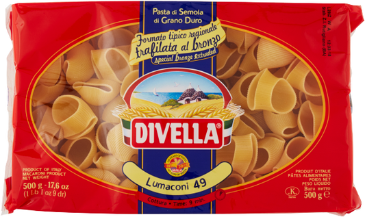 DIVELLA FORMATI SPECIALI LUMACONI 500g (12 in a box)available from our italian retail store