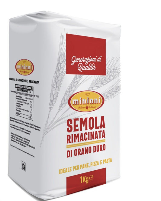 MININNI SEMOLA RIMACINATA 1kg (10 in a box)available from our italian retail store