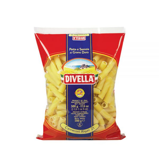 DIVELLA PASTA DI SEMOLA CANNERONI RIGATI N.21 500g (24 in a box)available from our italian retail store