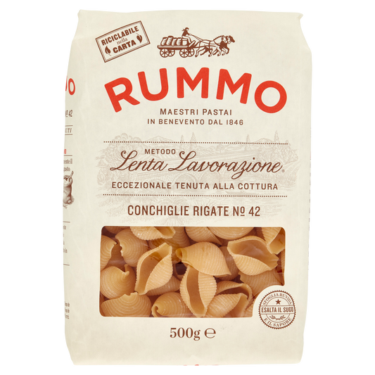 RUMMO CONCHIGLIE RIGATE N.42 500g (16 in a box) available from our italian retail store