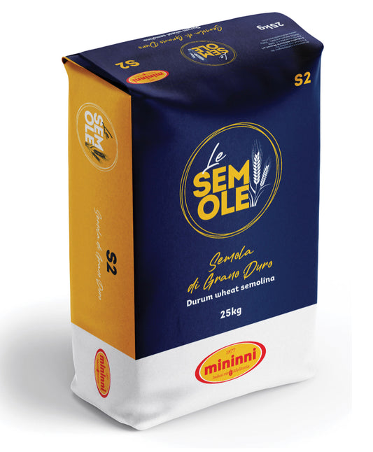 MININNI SEMOLA GRANO DURO 25kg (single bag)available from our italian retail store