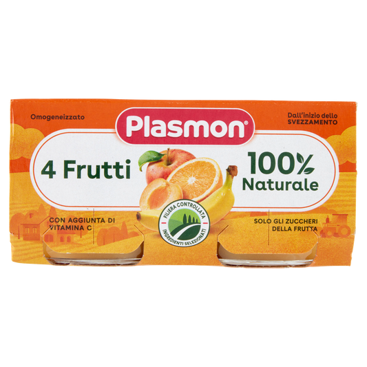 PLASMON OMOGENEIZZATO 4 FRUTTI 80gX2 160g (12 in a box)