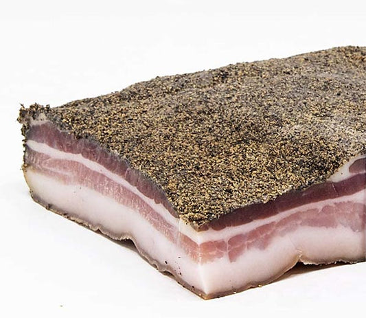 PANCETTA TESA  AL PEPE 1/2 STAGIONATA APPROX 1.5KG ( 16.25 PER KG)