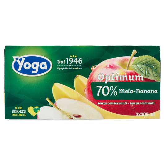 YOGA OPTIMUM SUCCO MELA E BANANA 200ml X3 600ml (8 in a box)