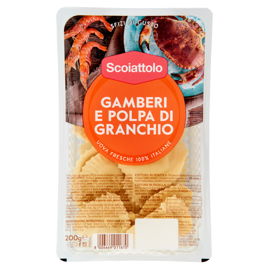 SCOIATTOLO GRANPANZEROTTI GAMBERI E GRANCHIO 200g (6 in a box)