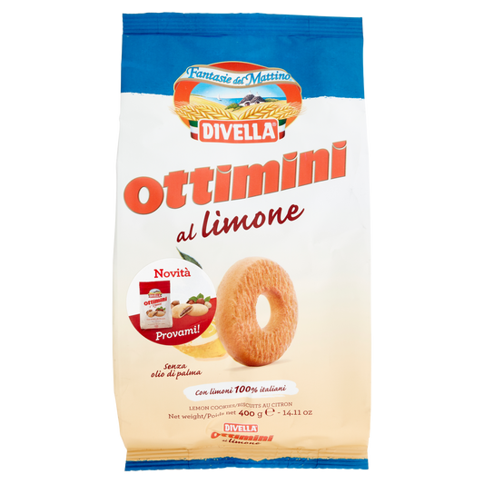 DIVELLA OTTIMINI AL LIMONE 400g (18 in a box)available from our italian retail store