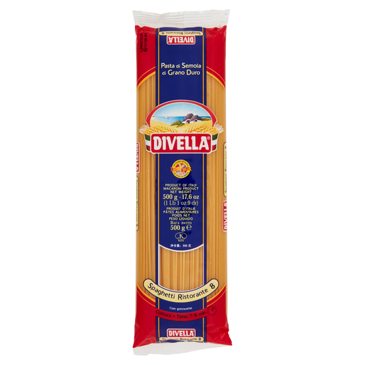 DIVELLA PASTA DI SEMOLA SPAGHETTI RISTORANTE N.8 500g (36 in a box)available from our italian retail store
