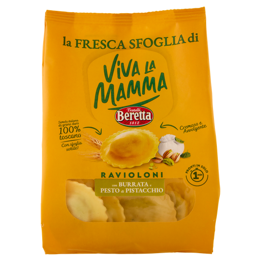 VIVA LA MAMMA ravioli burrata e pistacchio 250g (6 in a box) available from our italian retail store