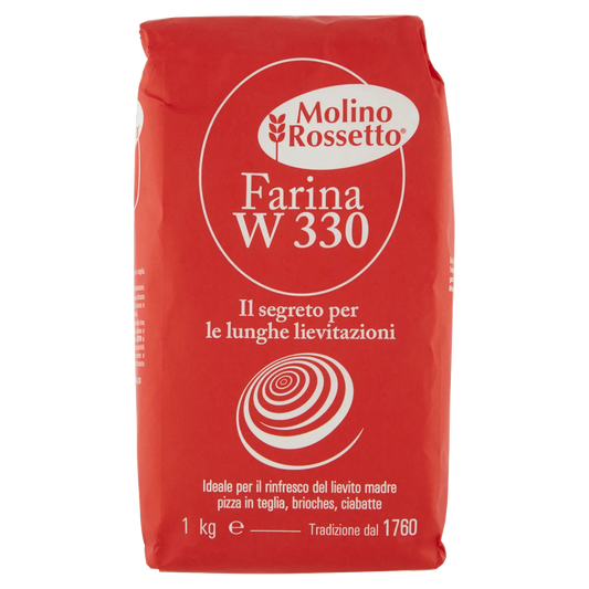 MOLINO ROSSETTO FARINA GRANO TENERO "00" W330 1kg (9 in a box)available from our italian retail store
