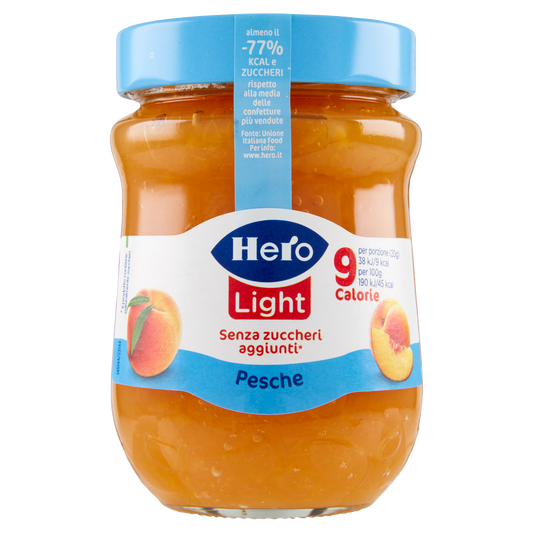 HERO SUGAR-FREE  LIGHT PESCHE 280g (8 in a box)available from our italian retail store
