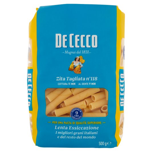 DE CECCO PASTA DI SEMOLA ZITI TAGLIATI N°118 500g (24 in a box)