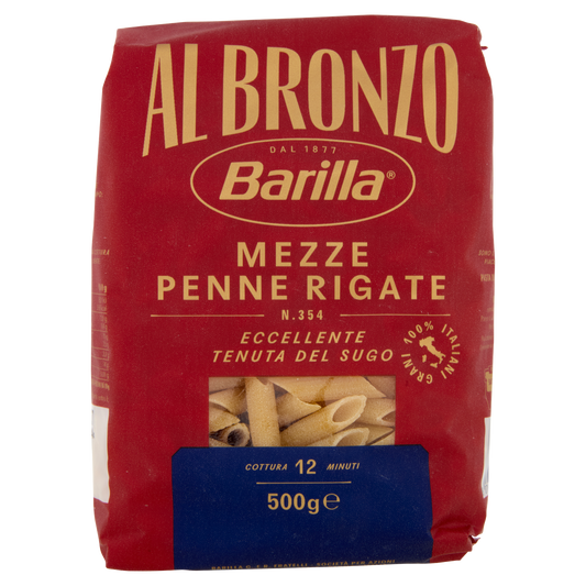 BARILLA BRONZO MEZZE PENNE RIGATE 500G ((18 in a box)