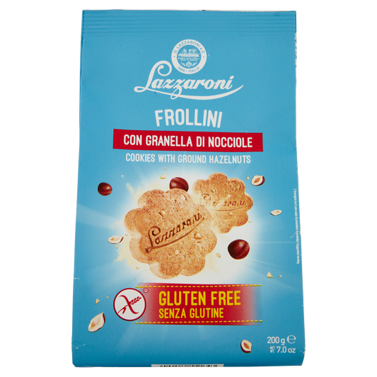 LAZZARONI FROLLINI gluten-free GRANELLA DI NOCCIOLE 200g (10 in a box)