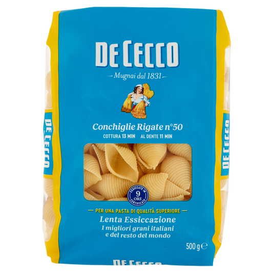DE CECCO PASTA DI SEMOLA CONCHIGLIE 500g (24 in a box)