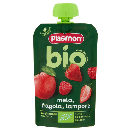 PLASMON POUCH MELA E FRAGOLA ORGANIC 100g (6 in a box)