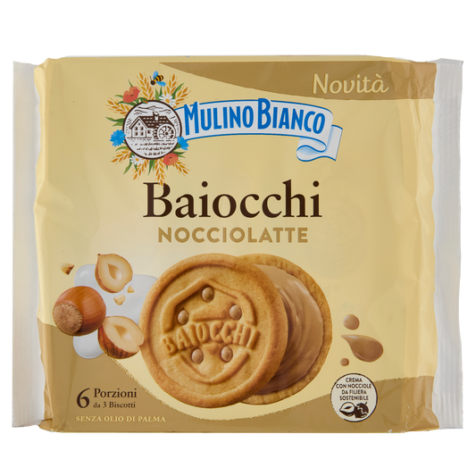 MULINO BIANCO BAIOCCHI hazelnuts milk 168g (9 in a box)