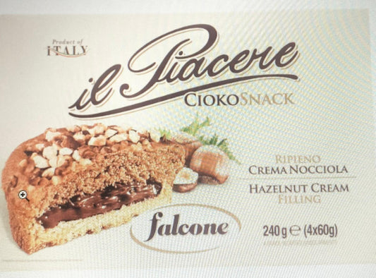 FALCONE IL PIACERE CIOKO SNACK RIPIENO NOCCIOLA 240g (12 in a box)available from our italian retail store