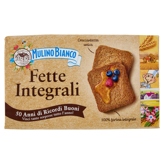 MULINO BIANCO FETTE BISCOTTATE INTEGRALI X72 630g (16 in a box) available from our italian retail store