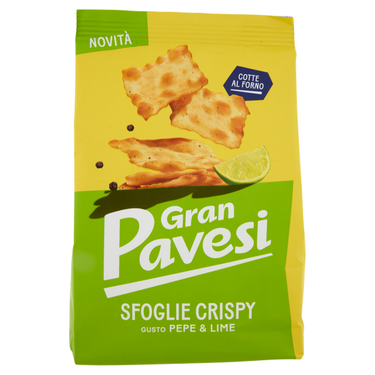 GRAN PAVESI SFOGLE LIME E PEPE 150g (12 in a box)available from our italian retail store