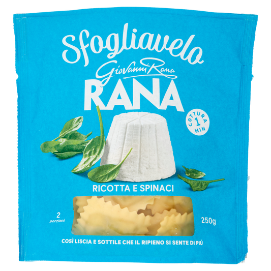 RANA SFOGLIAVELO RAVIOLI RICOTTA SPINACI ED ERBETTE 250g (4 in a box)