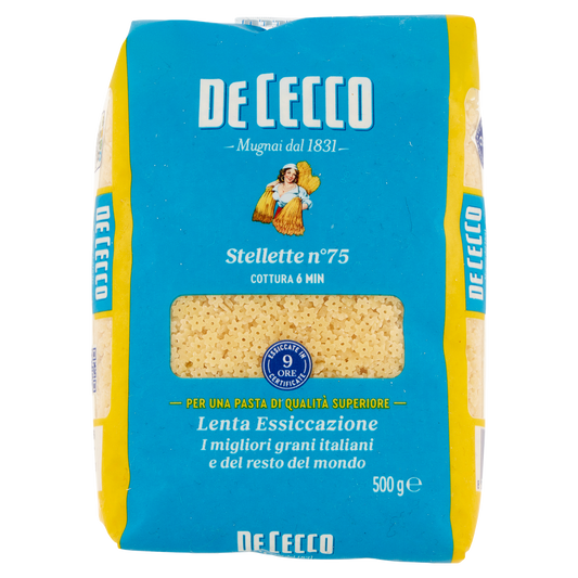 DE CECCO PASTA DI SEMOLA STELLETTE 500g (24 in a box)