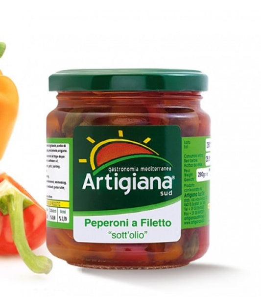 ARTIGIANA SUD PEPERONI A FILETTO 280g (9 in a box)