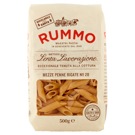 RUMMO MEZZE PENNE RIGATE N.28 500g (16 in a box) available from our italian retail store