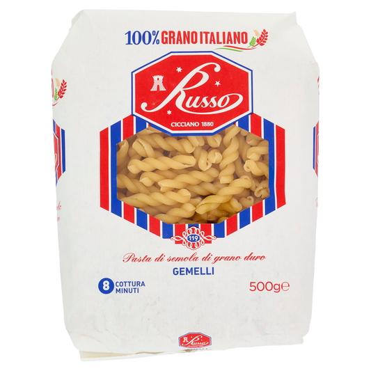 RUSSO PASTA DI SEMOLA GEMELLI 500g (20 in a box)