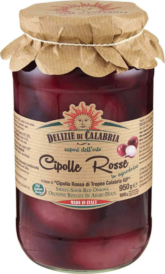 DELIZIE DI CALABRIA CIPOLLE ROSSE AGRODOLCI 530g (12 in a box)available from our italian retail store