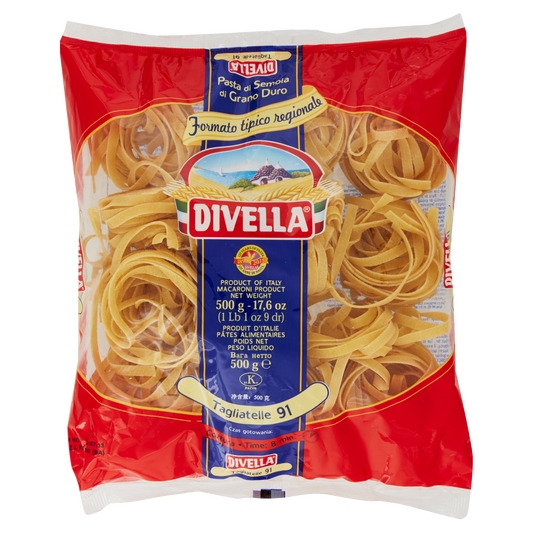 DIVELLA FORMATI SPECIALI TAGLIATELLE NIDI N.91 500g (12 in a box)available from our italian retail store