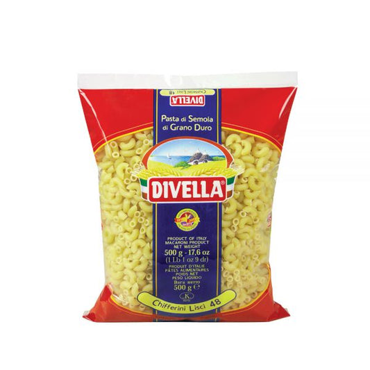 DIVELLA PASTINA CHIFFERINI LISCI 500g (24 in a box)available from our italian retail store