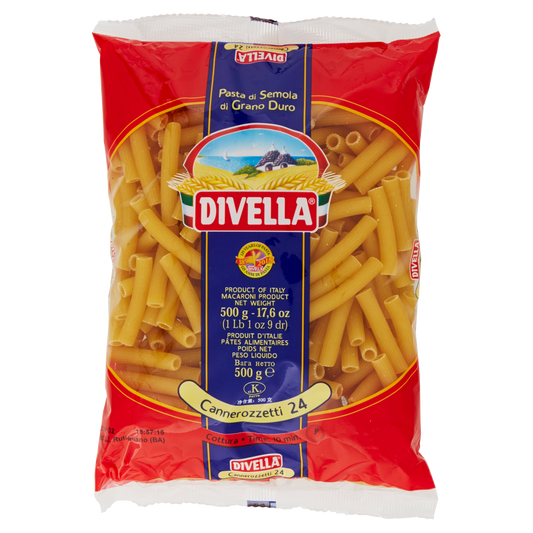 DIVELLA PASTA DI SEMOLA CANNEROZZETTI N.24 500g (24 in a box)available from our italian retail store