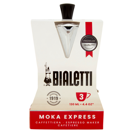 BIALETTI MOKA 3 cup 1 PZ (6 in a box)available from our italian retail store