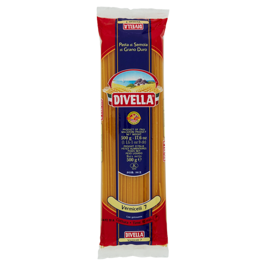 DIVELLA PASTA DI SEMOLA VERMICELLI N.7 500g (36 in a box)available from our italian retail store