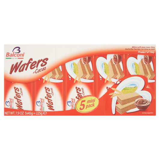 BALCONI WAFER CACAO 45g X5  (20 in a box)