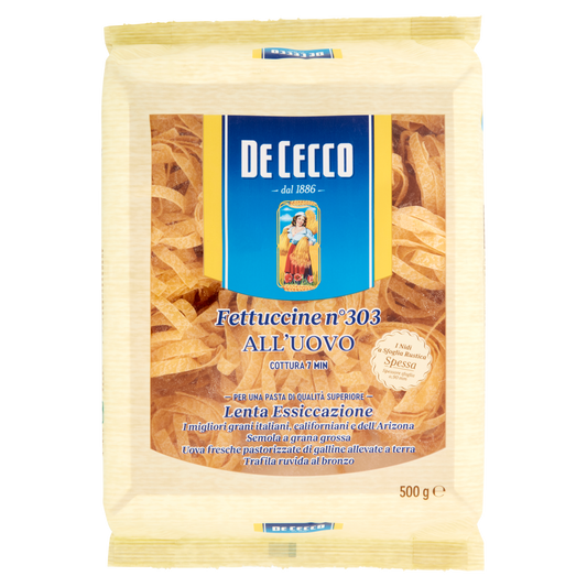 DE CECCO FETTUCCINE N°303 ALL'UOVO 500g (8 in a box)