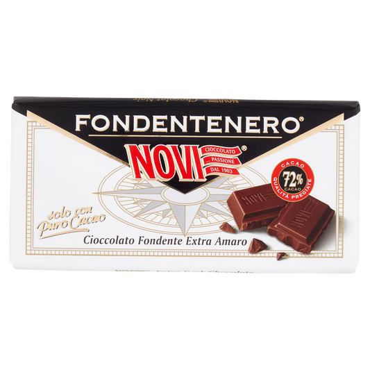 NOVI CIOCCOLATO FONDENTENERO 72% 100g (24 in a box)available from our italian retail store